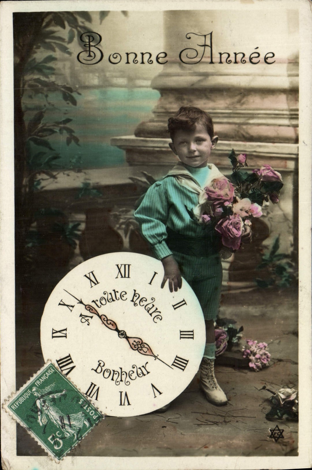 CPA Fantaisie Homme Horloge