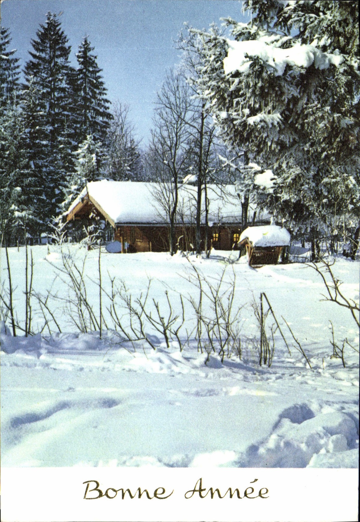 MODERN CARD Fantasy Country cottage Happy New Year