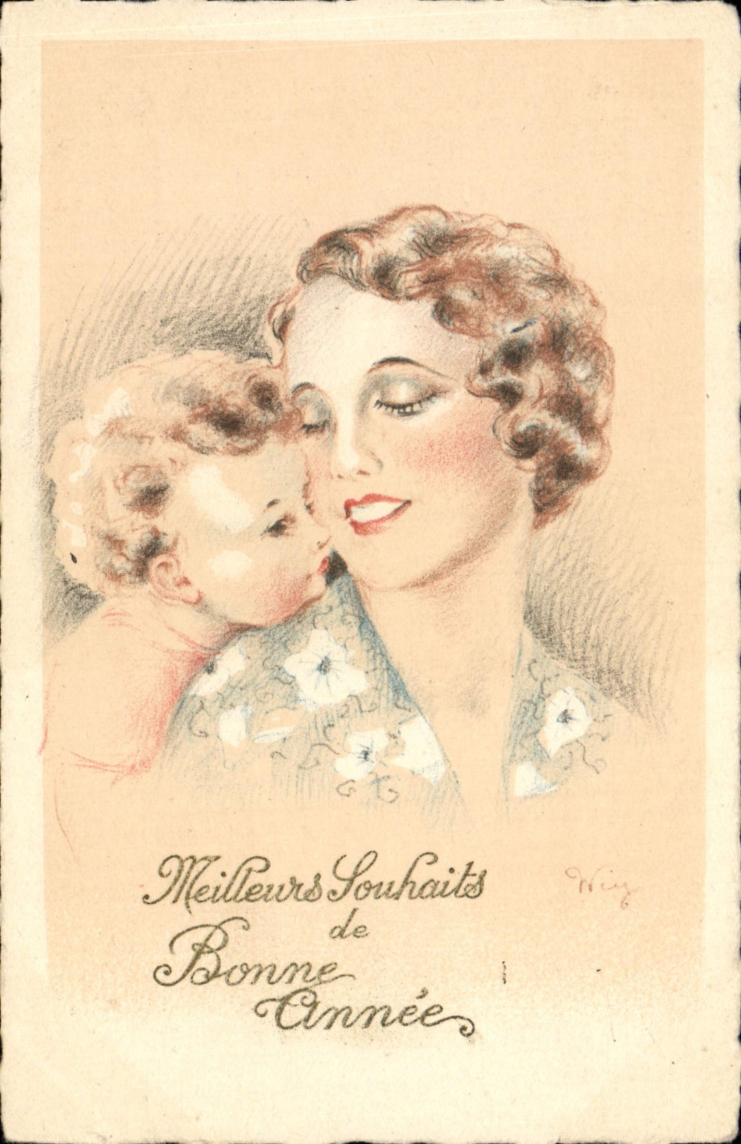 CPA Fantaisie Femme Enfant