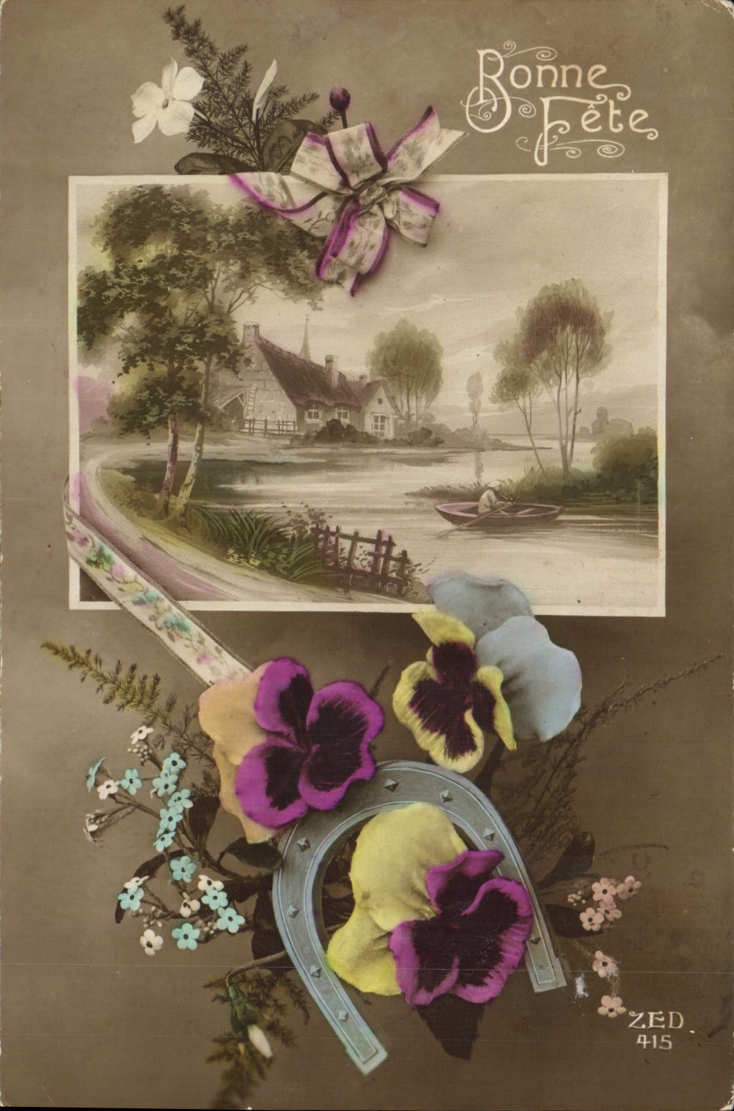 CPA Fantaisie Bonne fete Fer a cheval