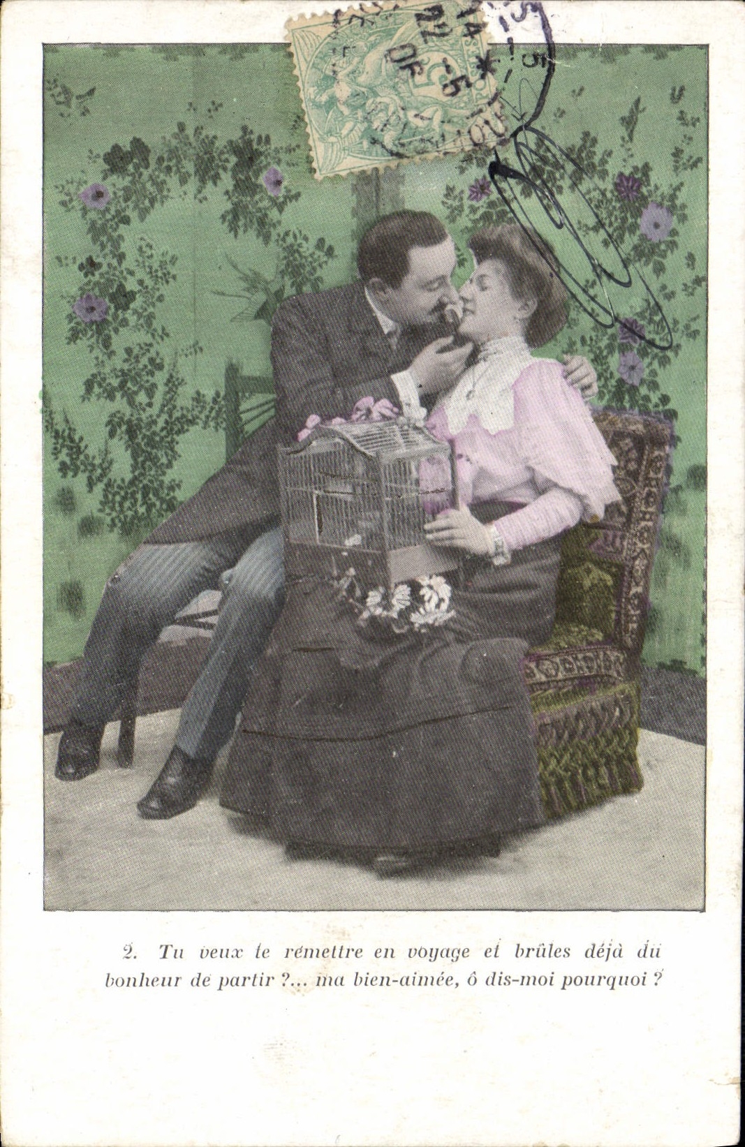 CPA Fantaisie Femme Oiseau