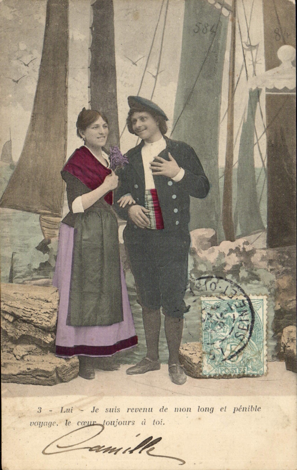 CPA Fantaisie Femme Marin