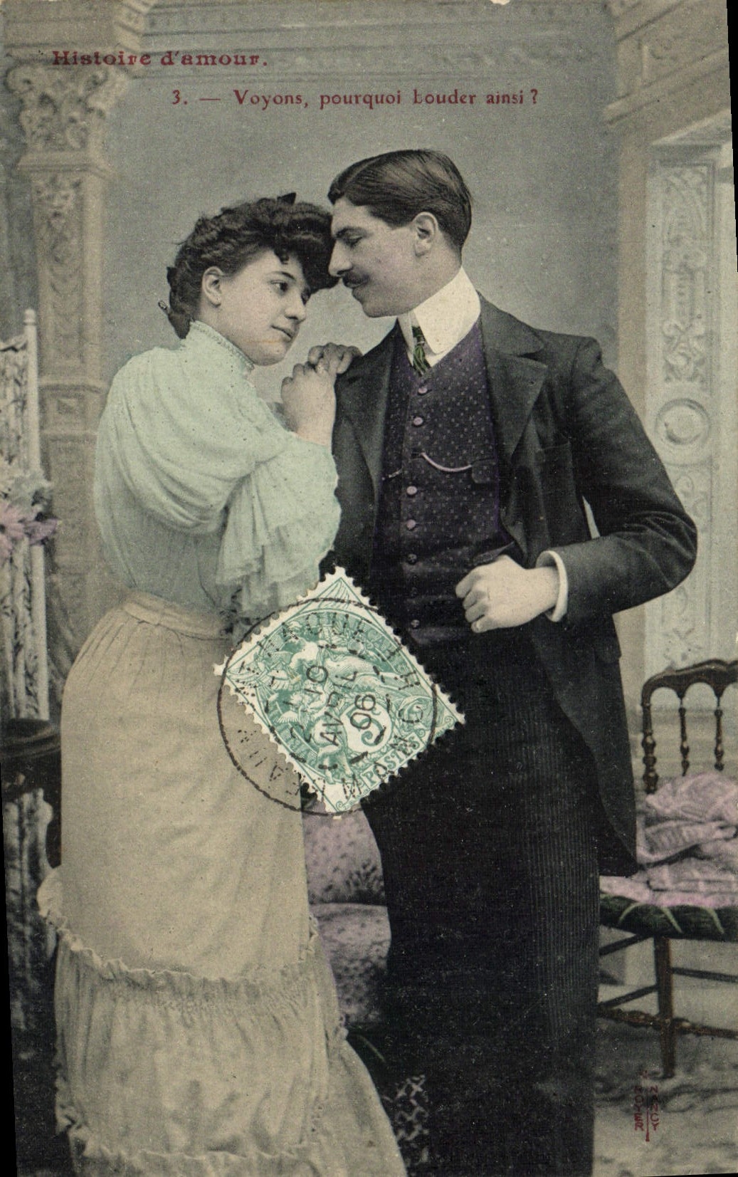 CPA Fantaisie Femme Histoire d'amour