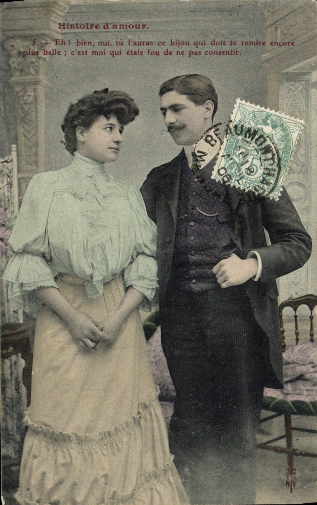 CPA Fantaisie Femme Histoire d'amour