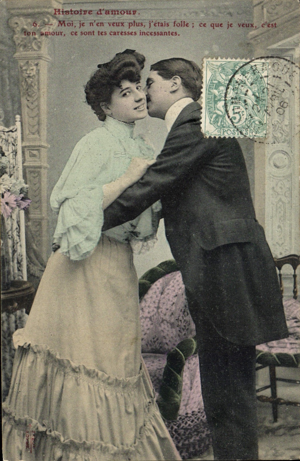 CPA Fantaisie Femme Histoire d'amour