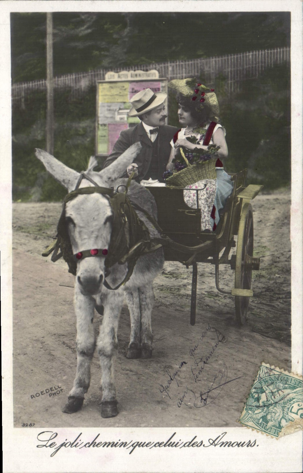 VINTAGE POSTCARD Fantasy Woman Barouche ass Mule