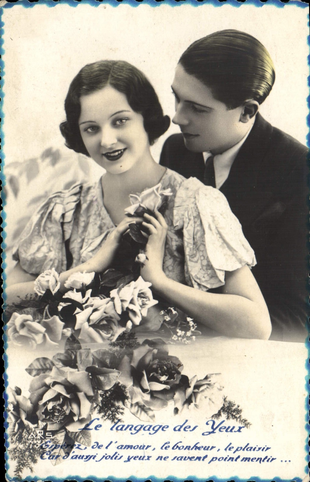 VINTAGE POSTCARD Fantasy Woman the language of the eyes