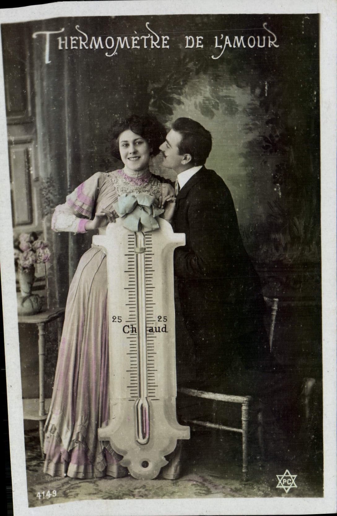 CPA Fantaisie Femme Thermometre de l'amour