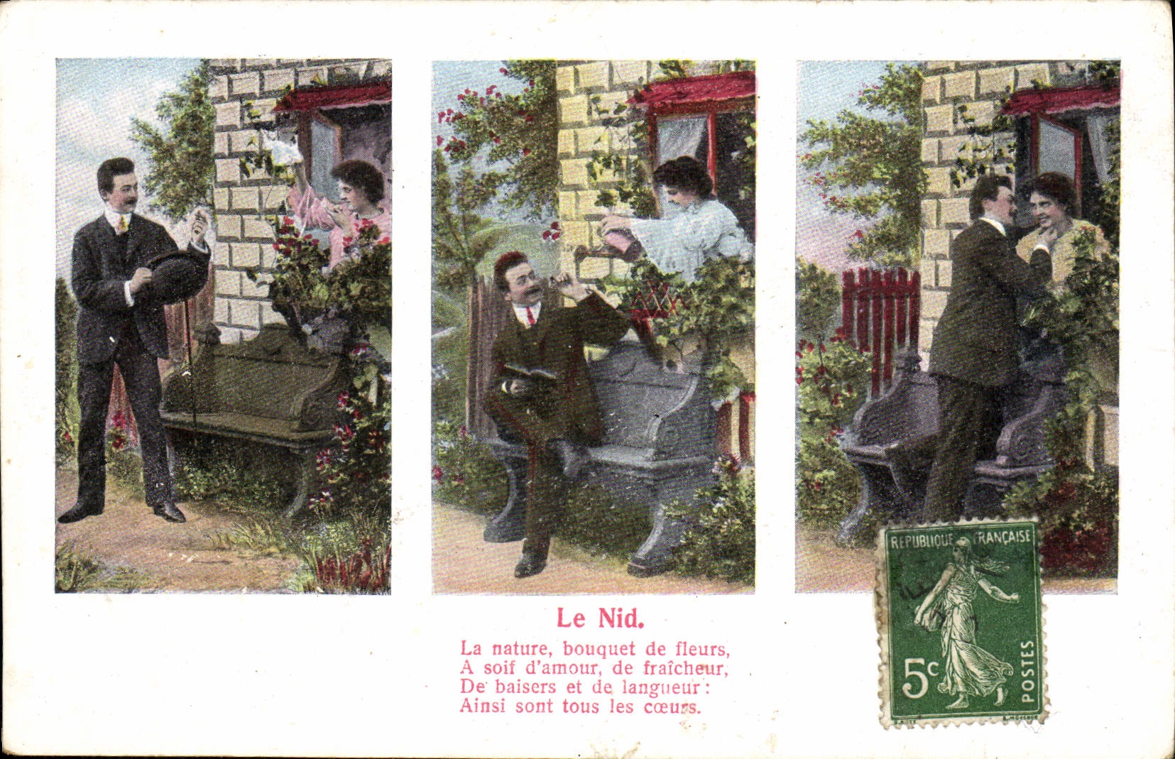 VINTAGE POSTCARD Fantasy Woman the nest