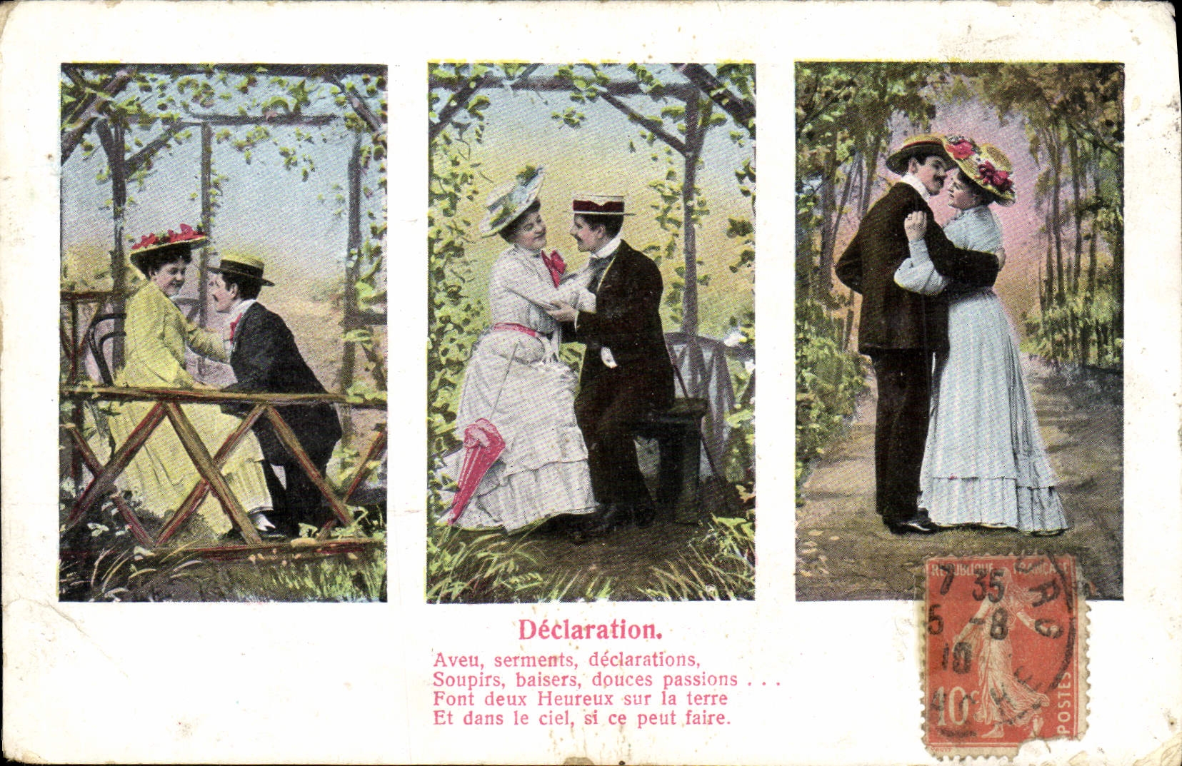 CPA Fantaisie Femme Declaration