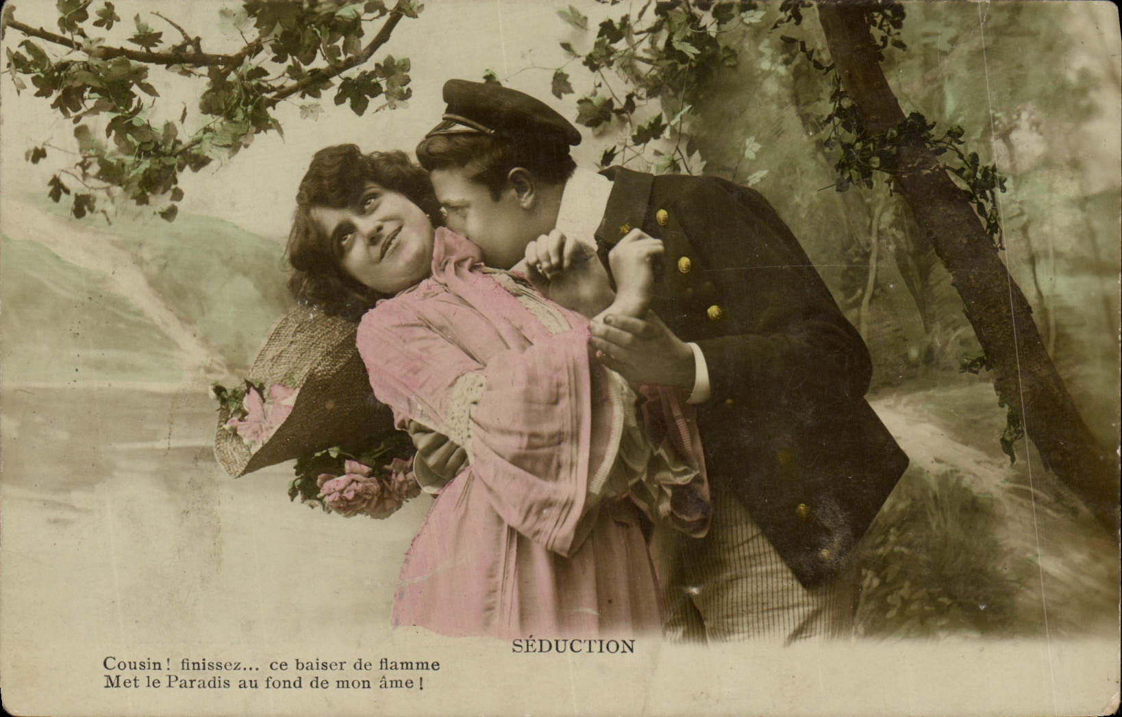 VINTAGE POSTCARD Fantasy Woman Seduction