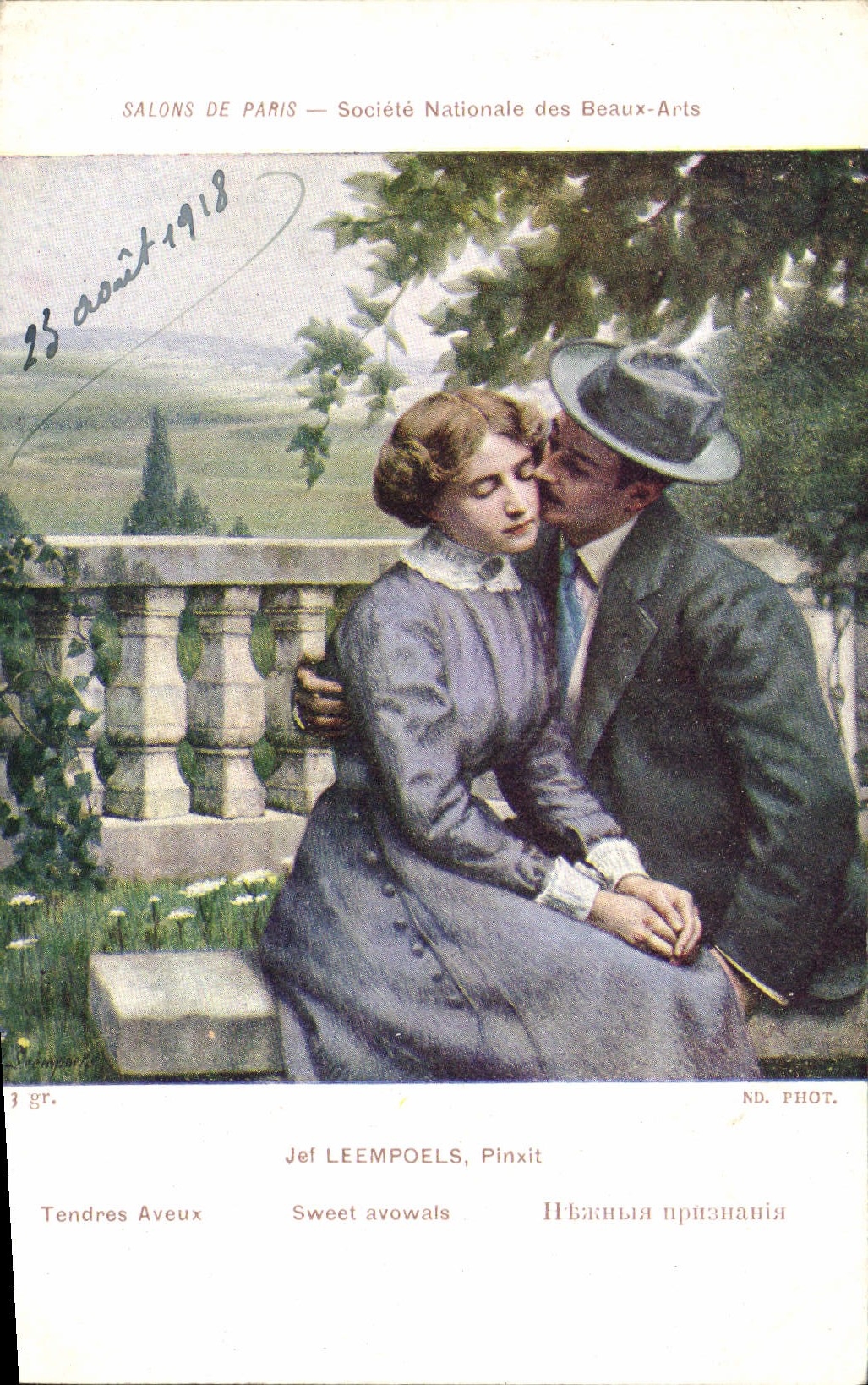 CPA Fantaisie Femme Salons de Paris Jef Leempoels Tendres aveaux