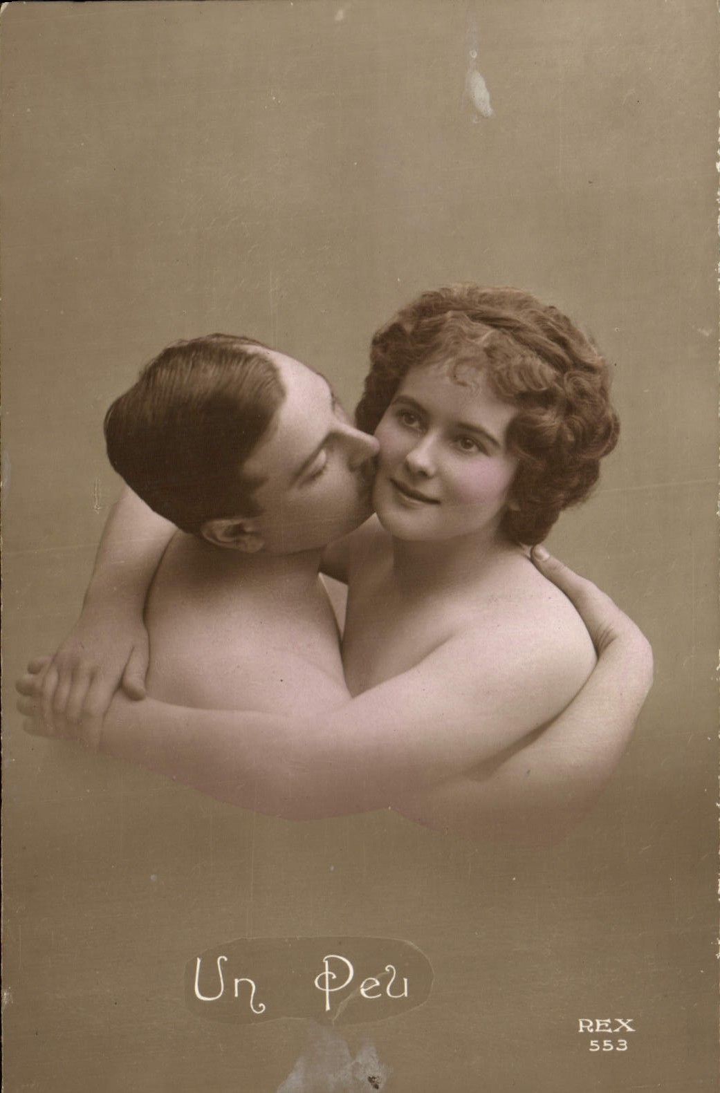 VINTAGE POSTCARD Fantasy erotic Woman Naked Man