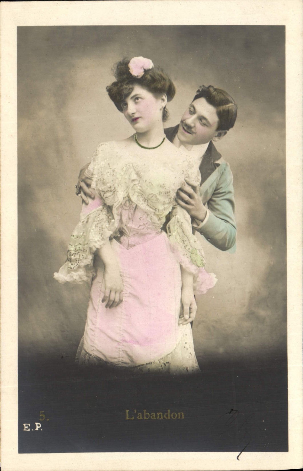 VINTAGE POSTCARD Fantasy Woman the abandonment