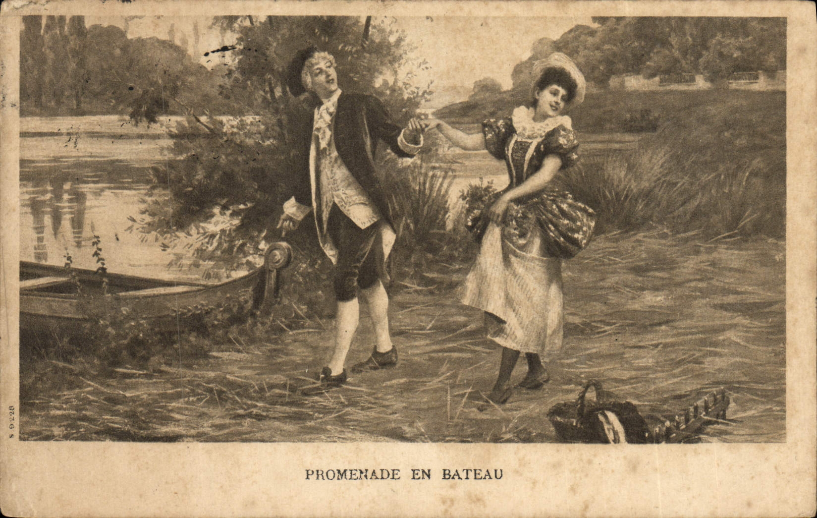 CPA Fantaisie Femme Promenade en bateau
