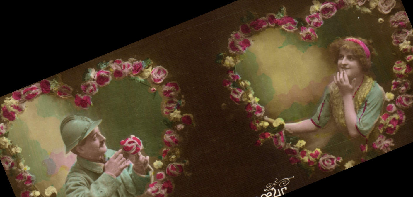 CPA Fantaisie Femme Soldats Militaria Coeur 