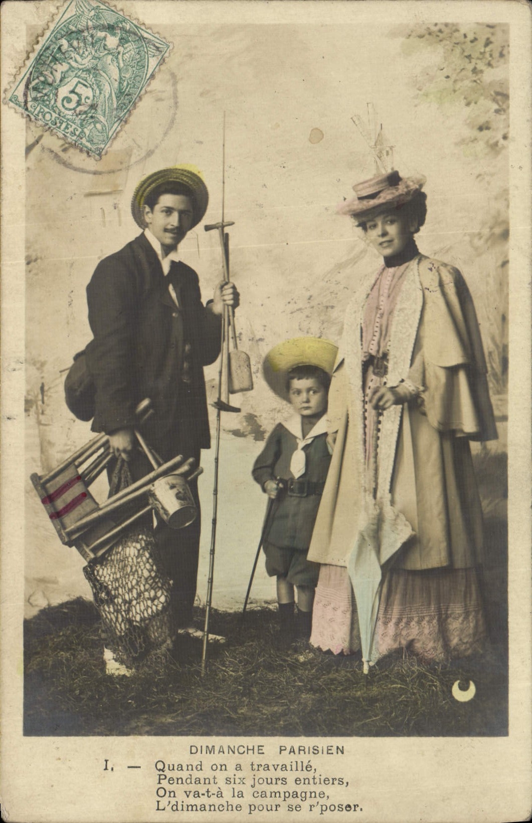 VINTAGE POSTCARD Fantasy Woman Parisian Sunday Child