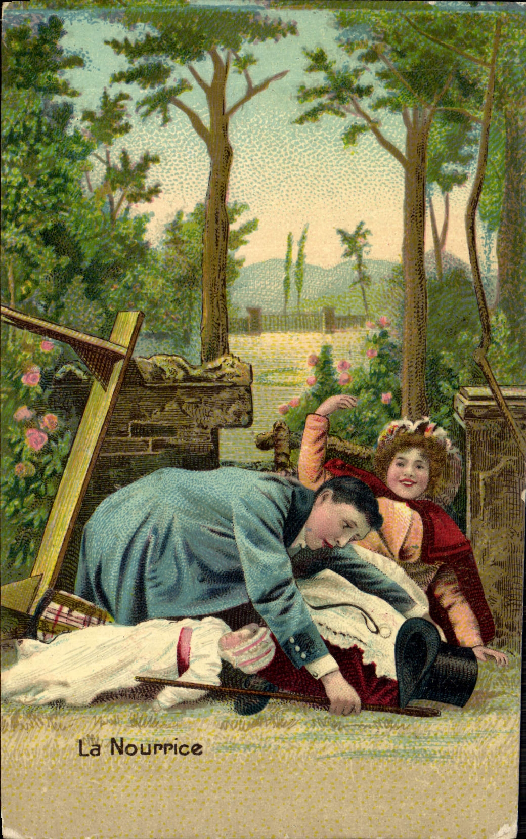 VINTAGE POSTCARD Fantasy Children the nurse