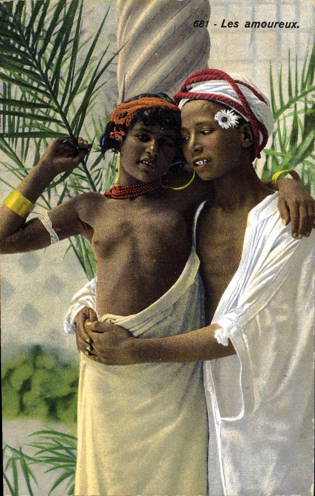 CPA Fantaisie Femme Les amoureux Tunisie Tunise