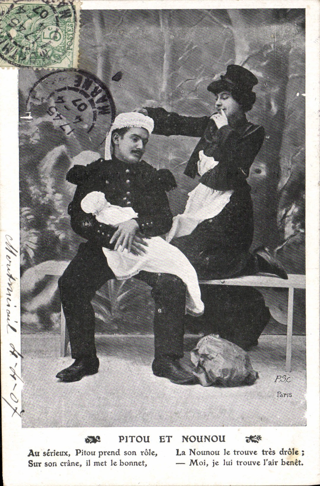 CPA Fantaisie Femme Pitou et Ninou