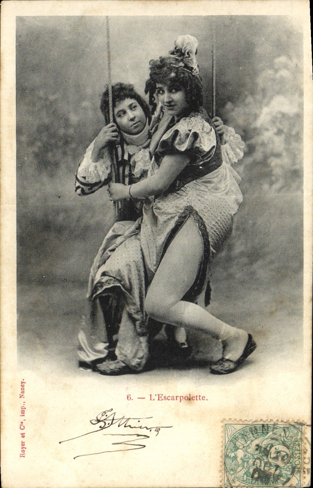 VINTAGE POSTCARD Fantasy Woman Escarlopette