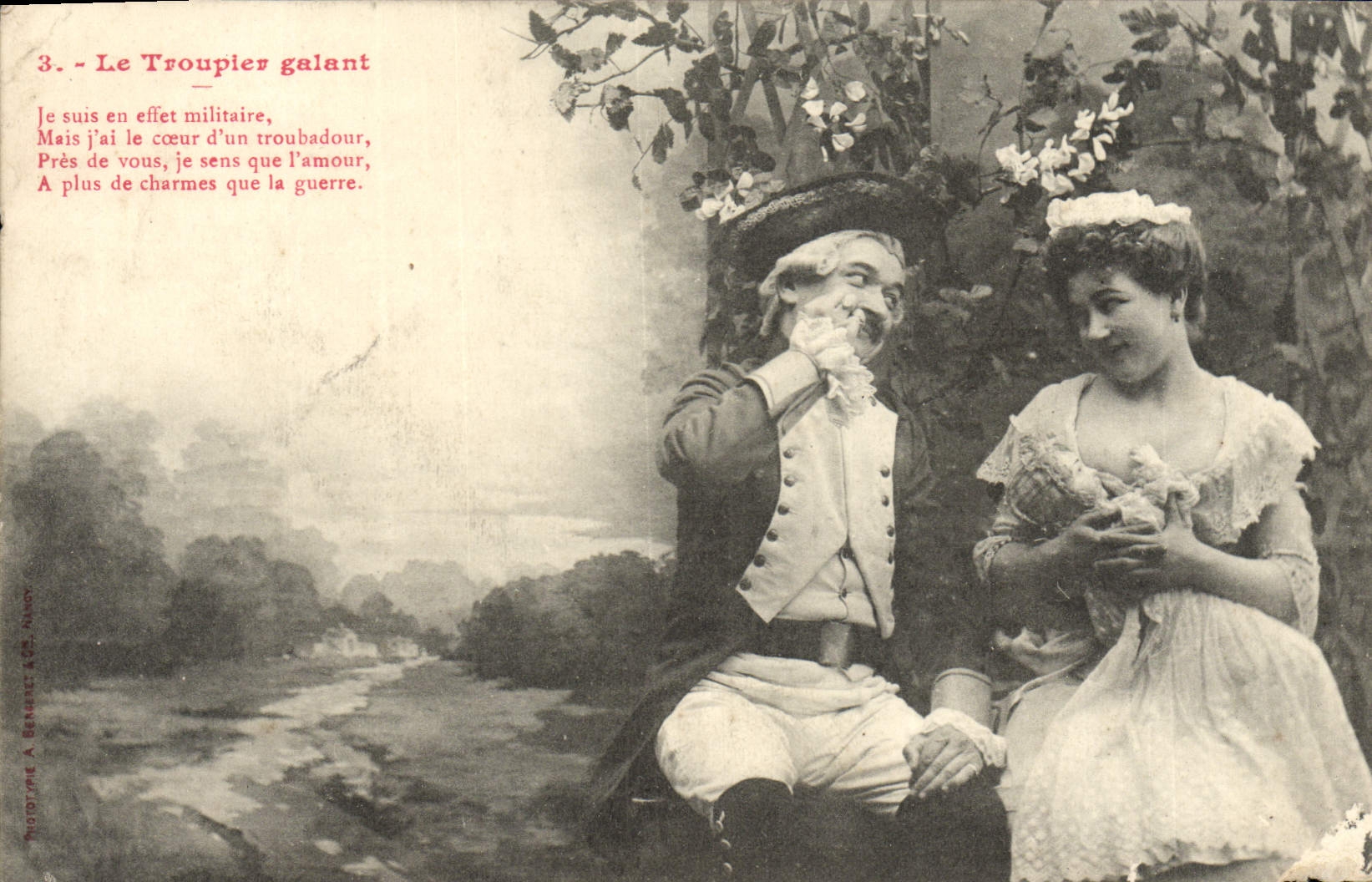 VINTAGE POSTCARD Fantasy Woman the gallant troupier