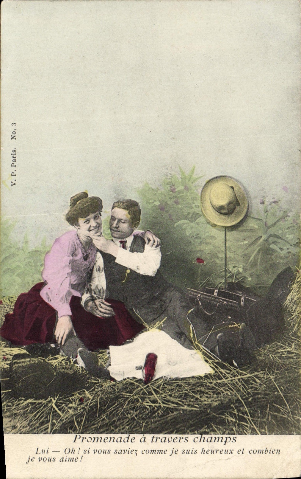 CPA Fantaisie Femme Promenade a travers champs