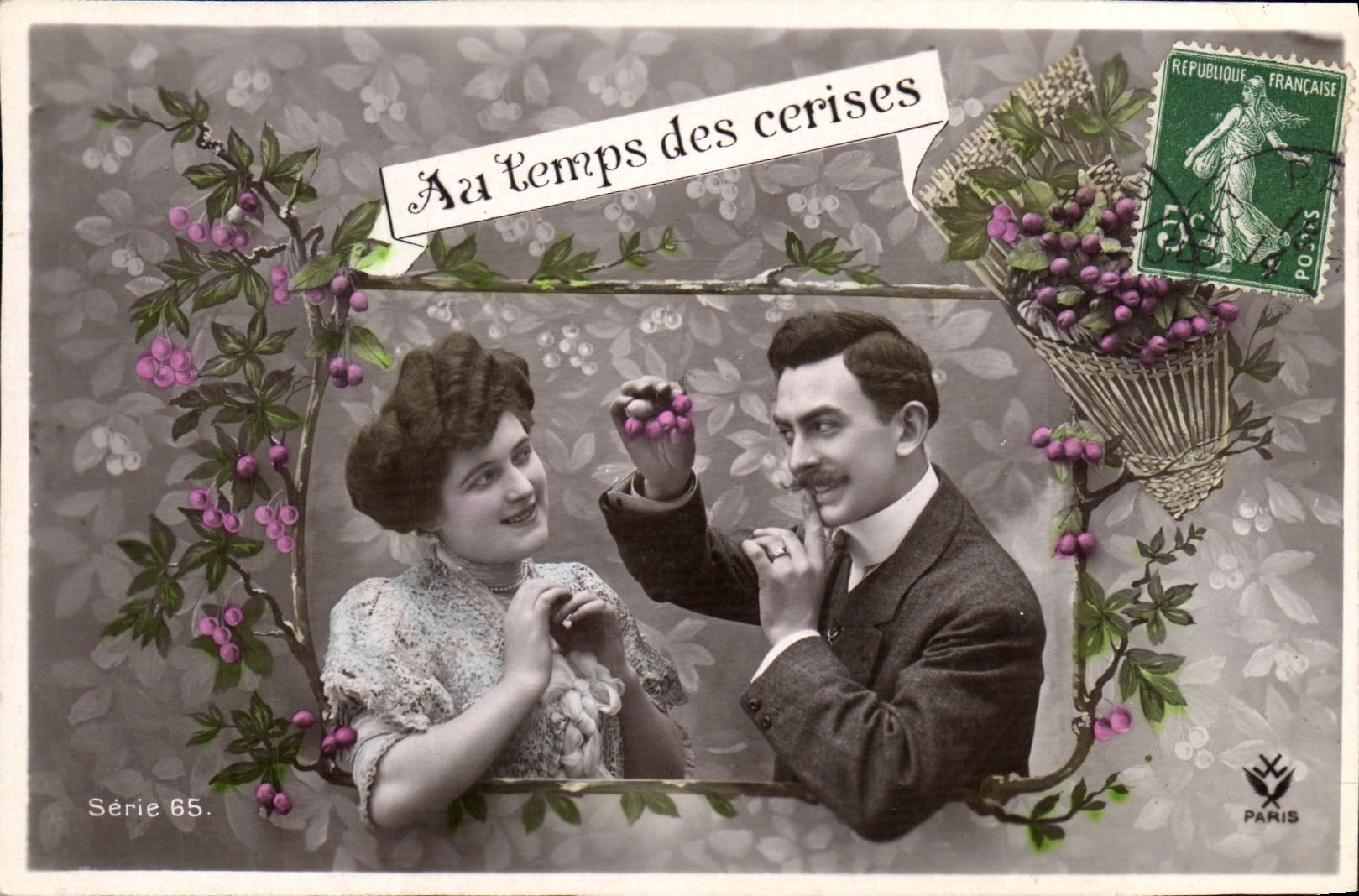 CPA Fantaisie Femme Au temps des cerises