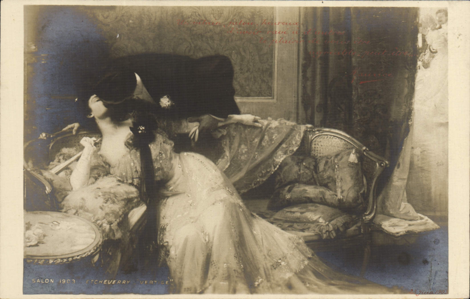 CPA Fantaisie Femme Salon 1903 Etcheverry Vertige
