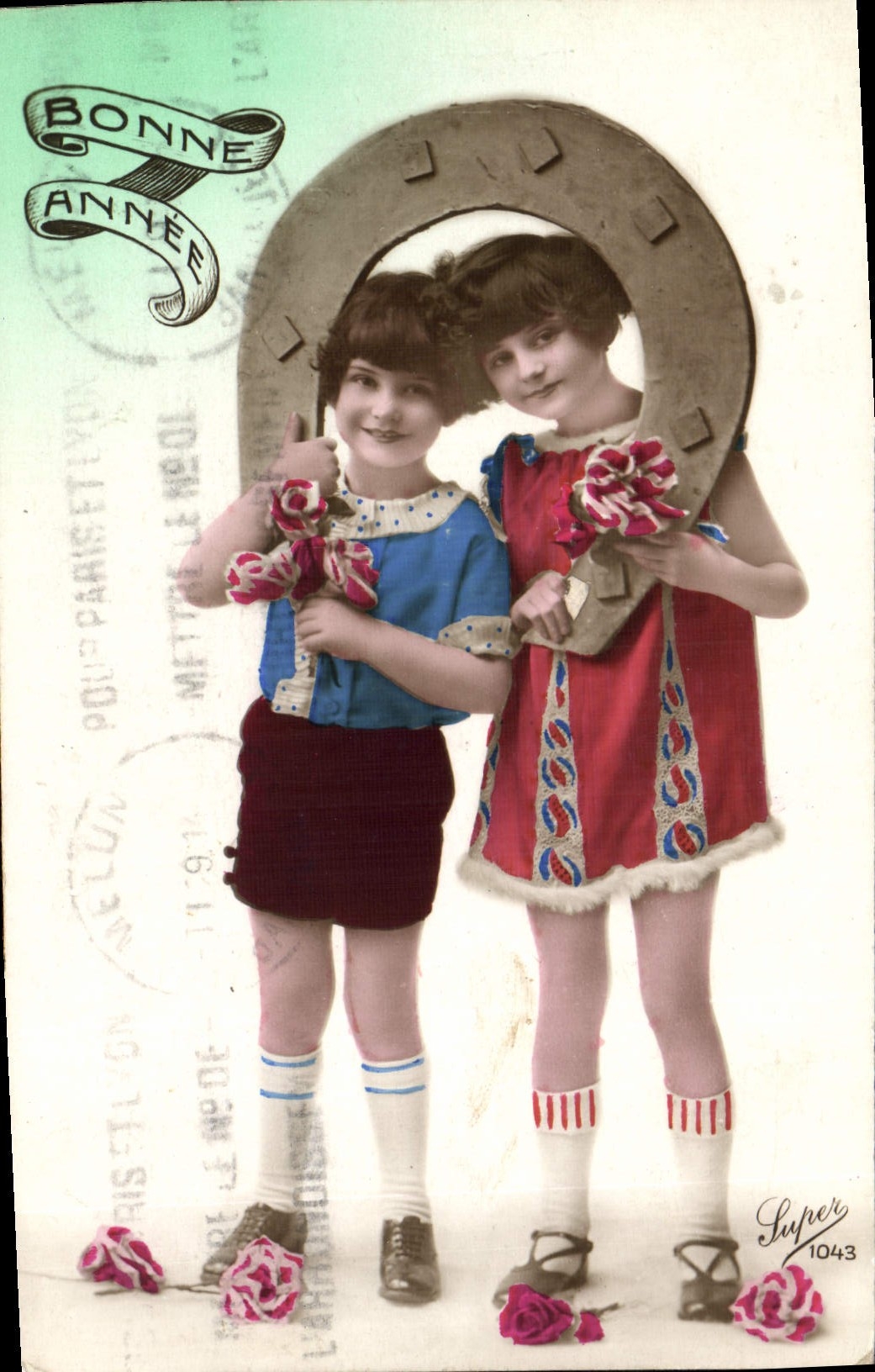 CPA Fantaisie Enfants Fer a cheval