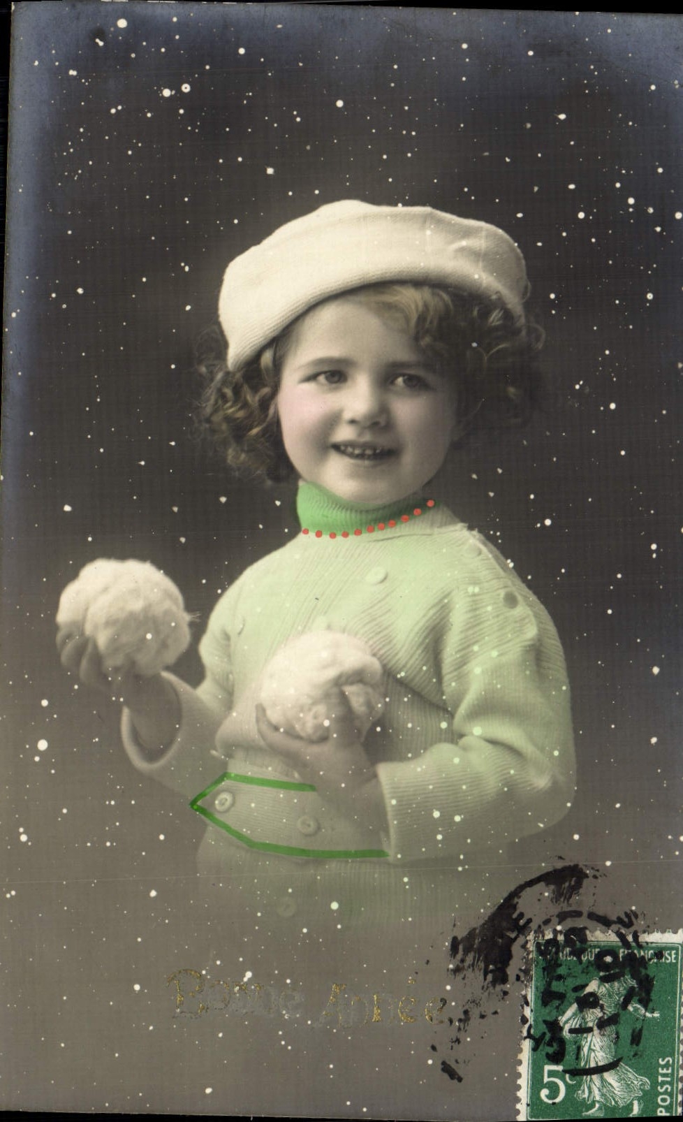 CPA Fantaisie enfant Boules de neige