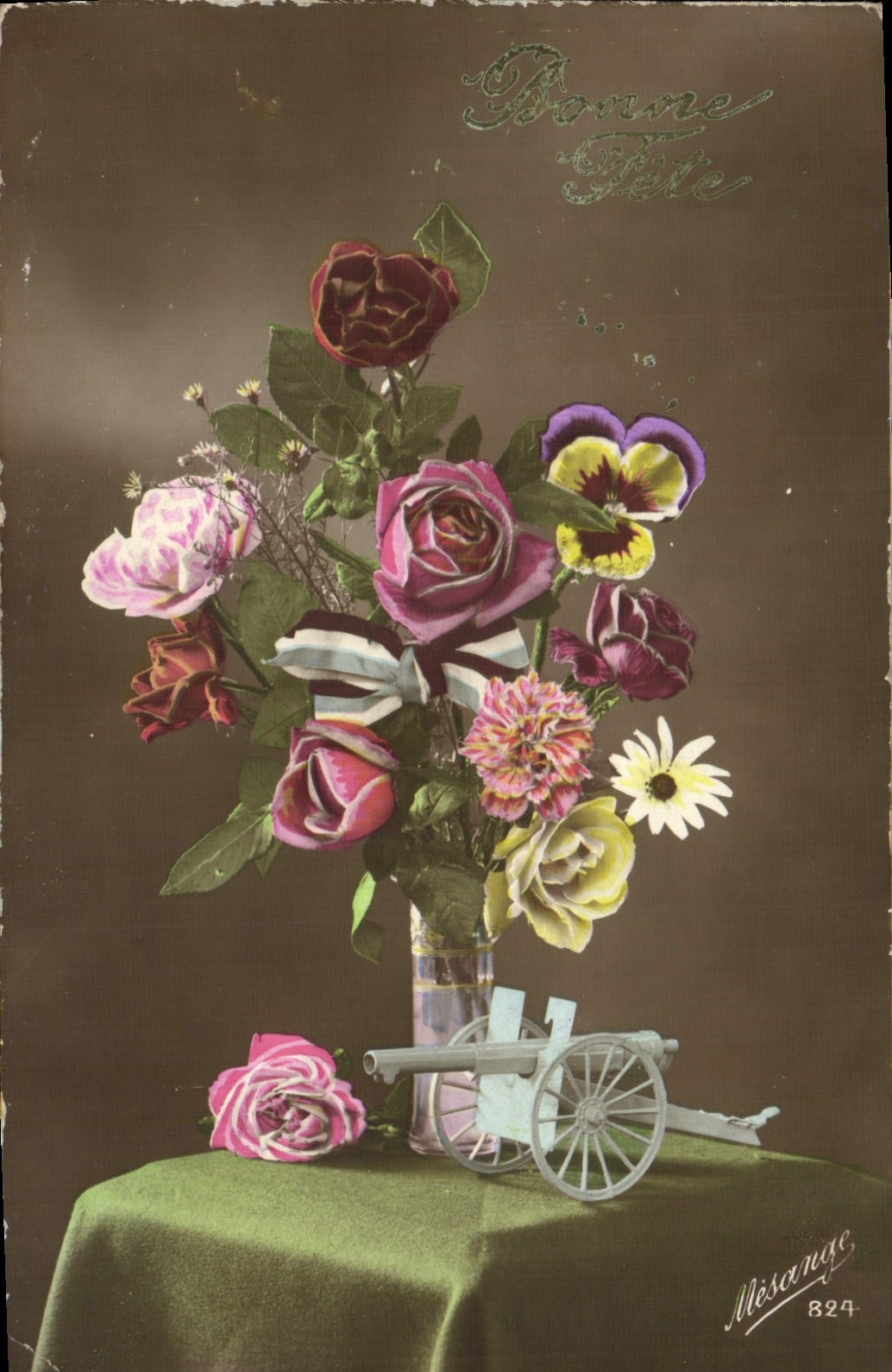 VINTAGE POSTCARD Fantasy Canon Flowers