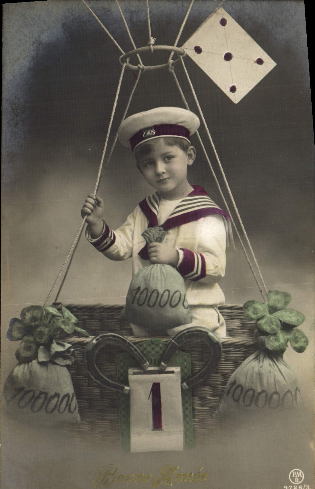 CPA Fantaisie Enfant Ballon Dirigeable