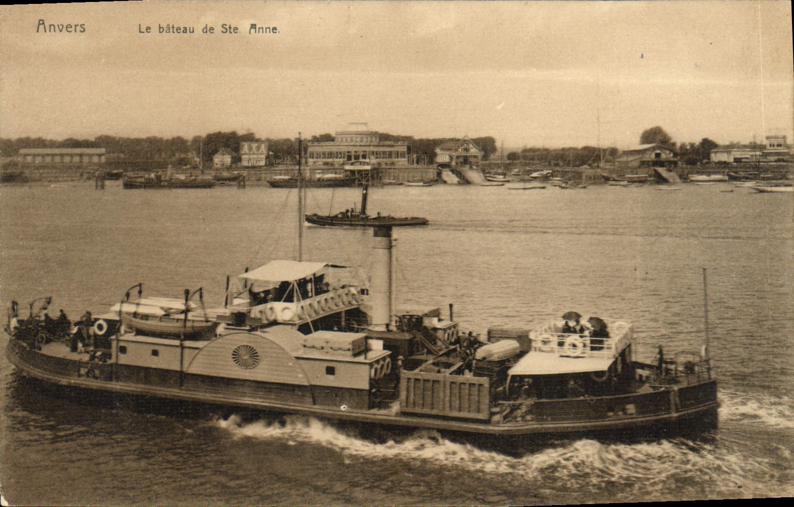 POSTAL Amberes de la VENDIMIA el barco del co. Anne