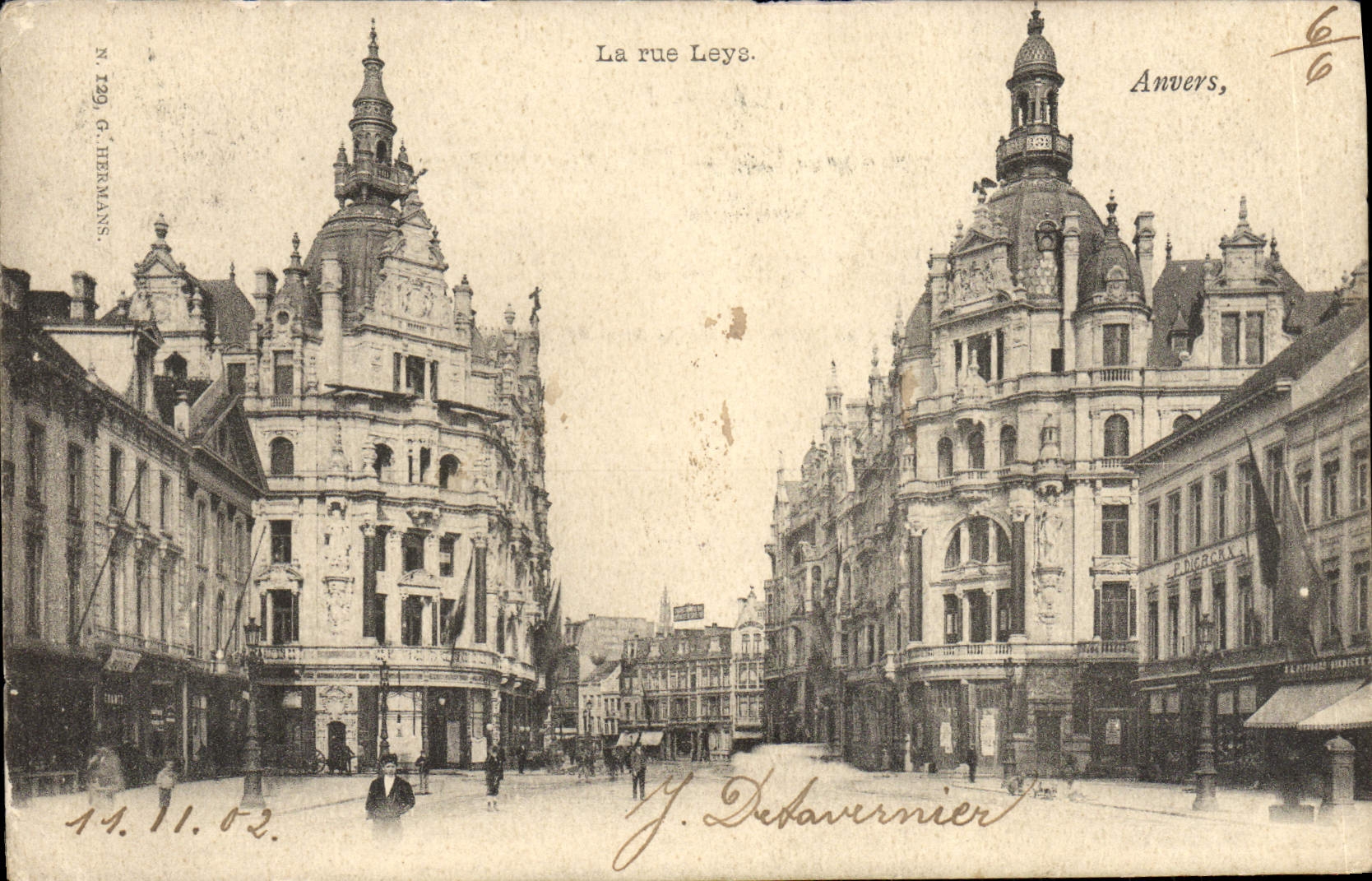 POSTAL Amberes de la VENDIMIA la calle Leys