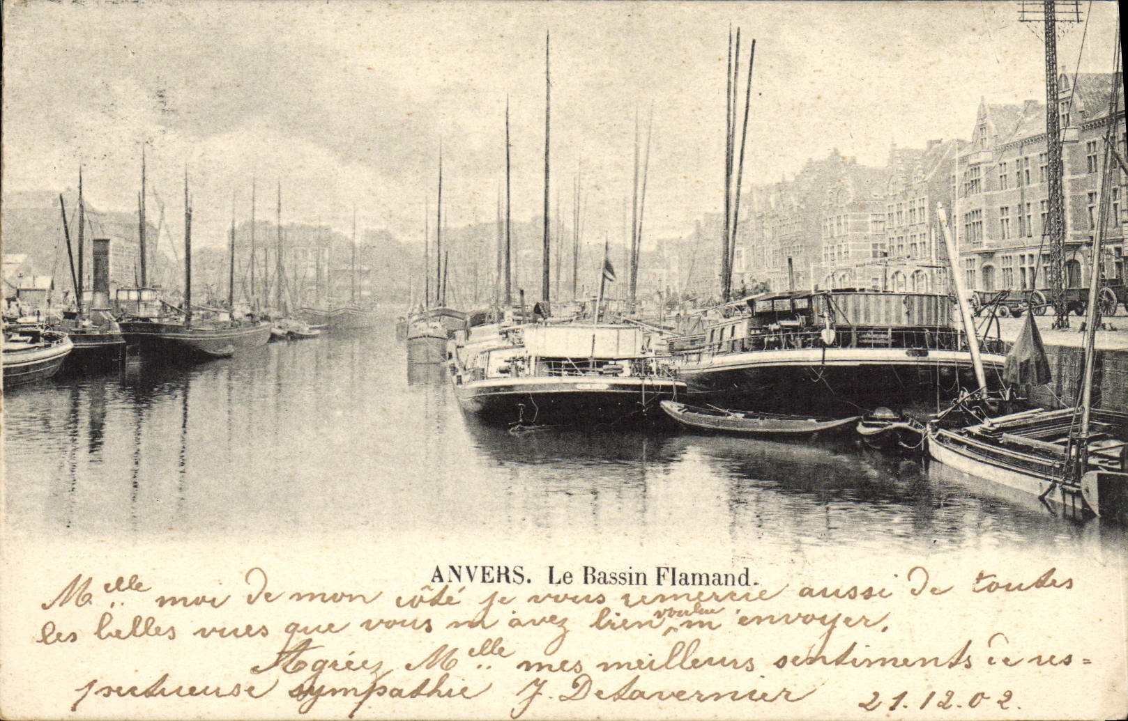CPA Anvers Le Bassin Flamand Bateaux