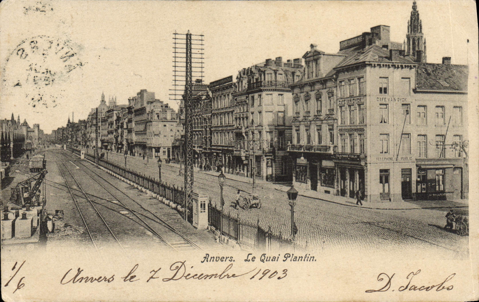 POSTAL Amberes de la VENDIMIA el Plantin Quay