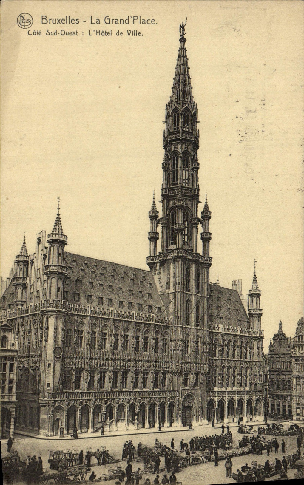 La POSTAL Bruselas de la VENDIMIA la grande coloca el ayuntamiento