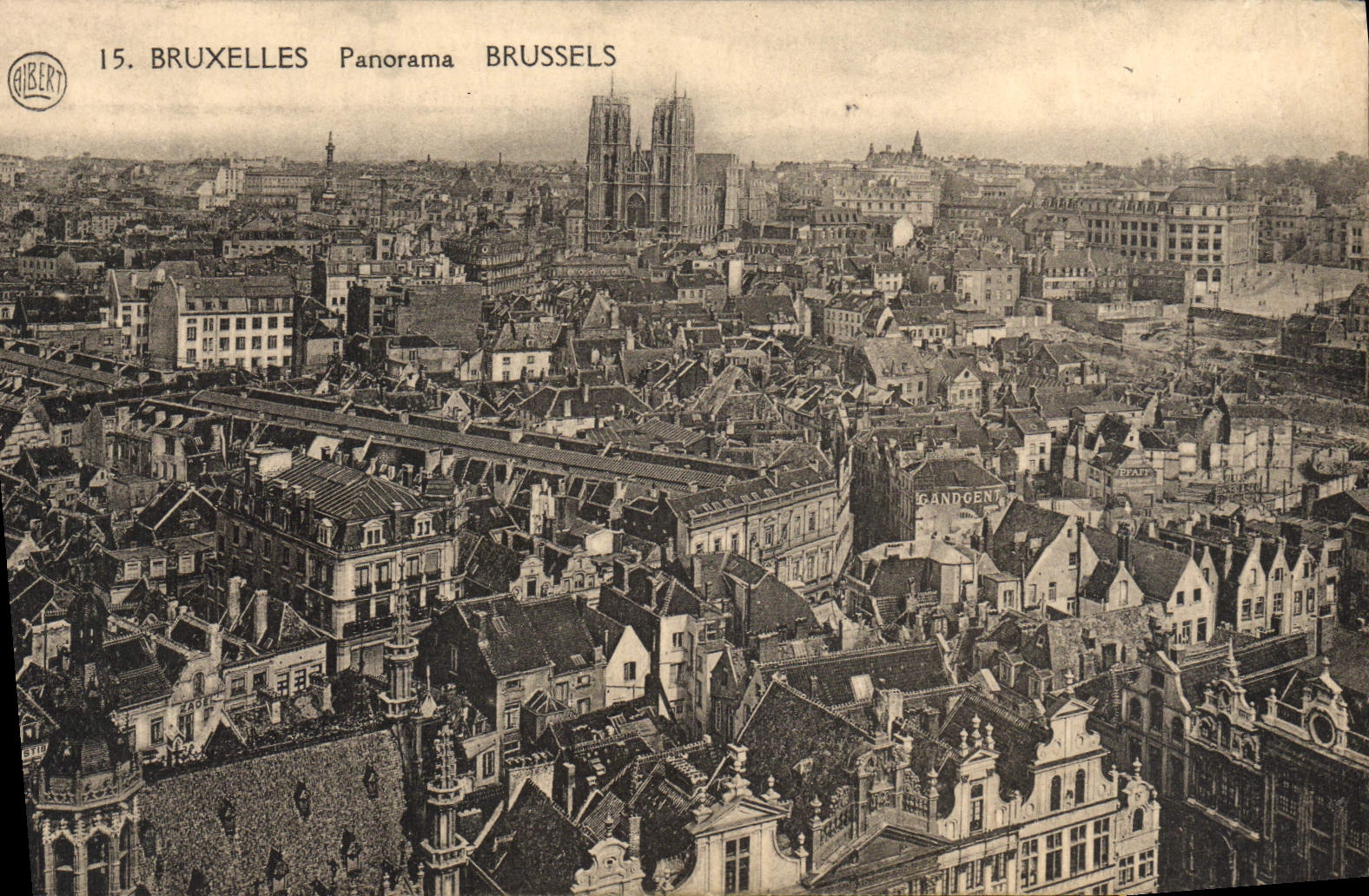 VINTAGE POSTCARD Brussels Panorama