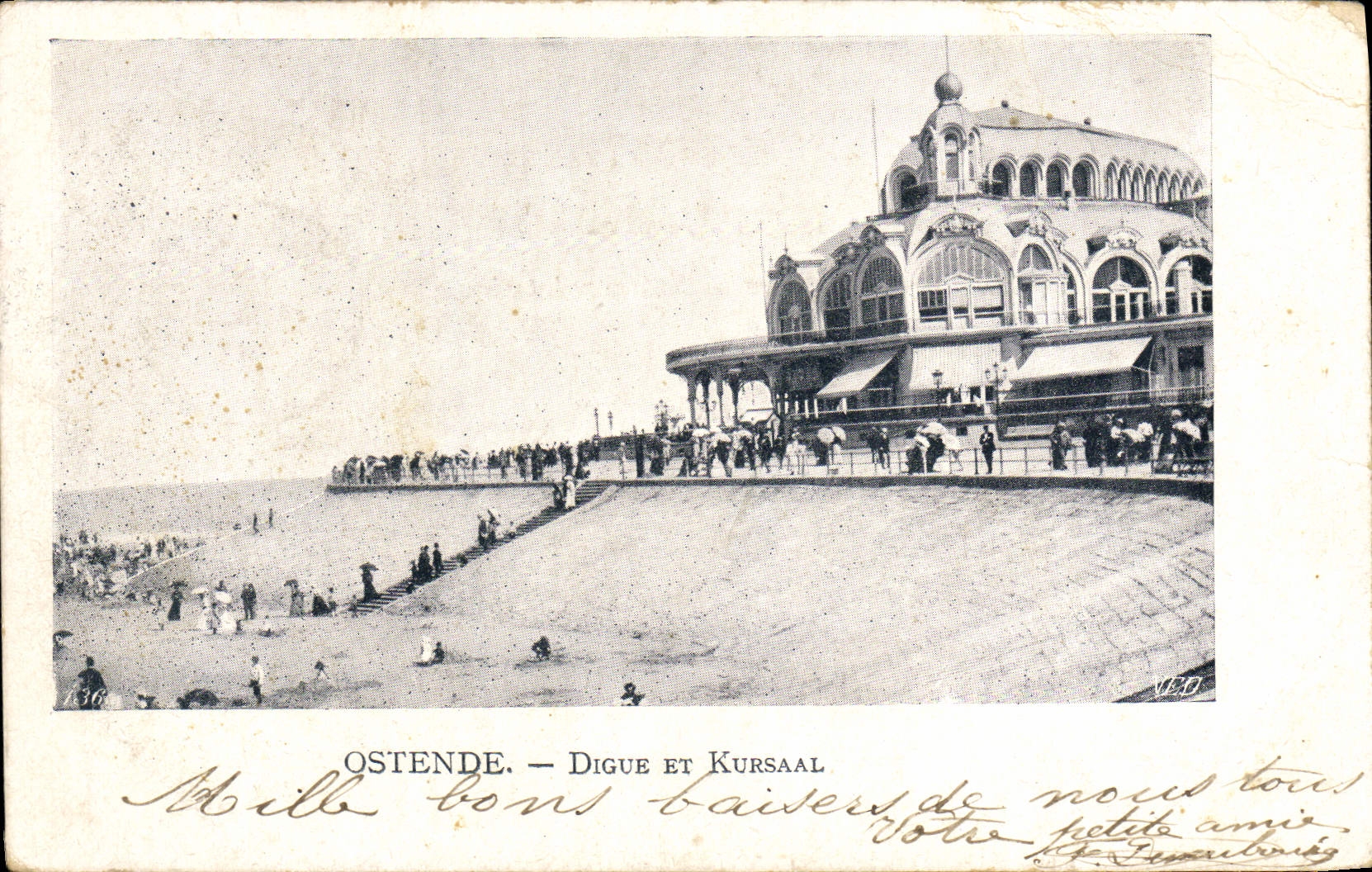 CPA Ostende Digue et Kursaal