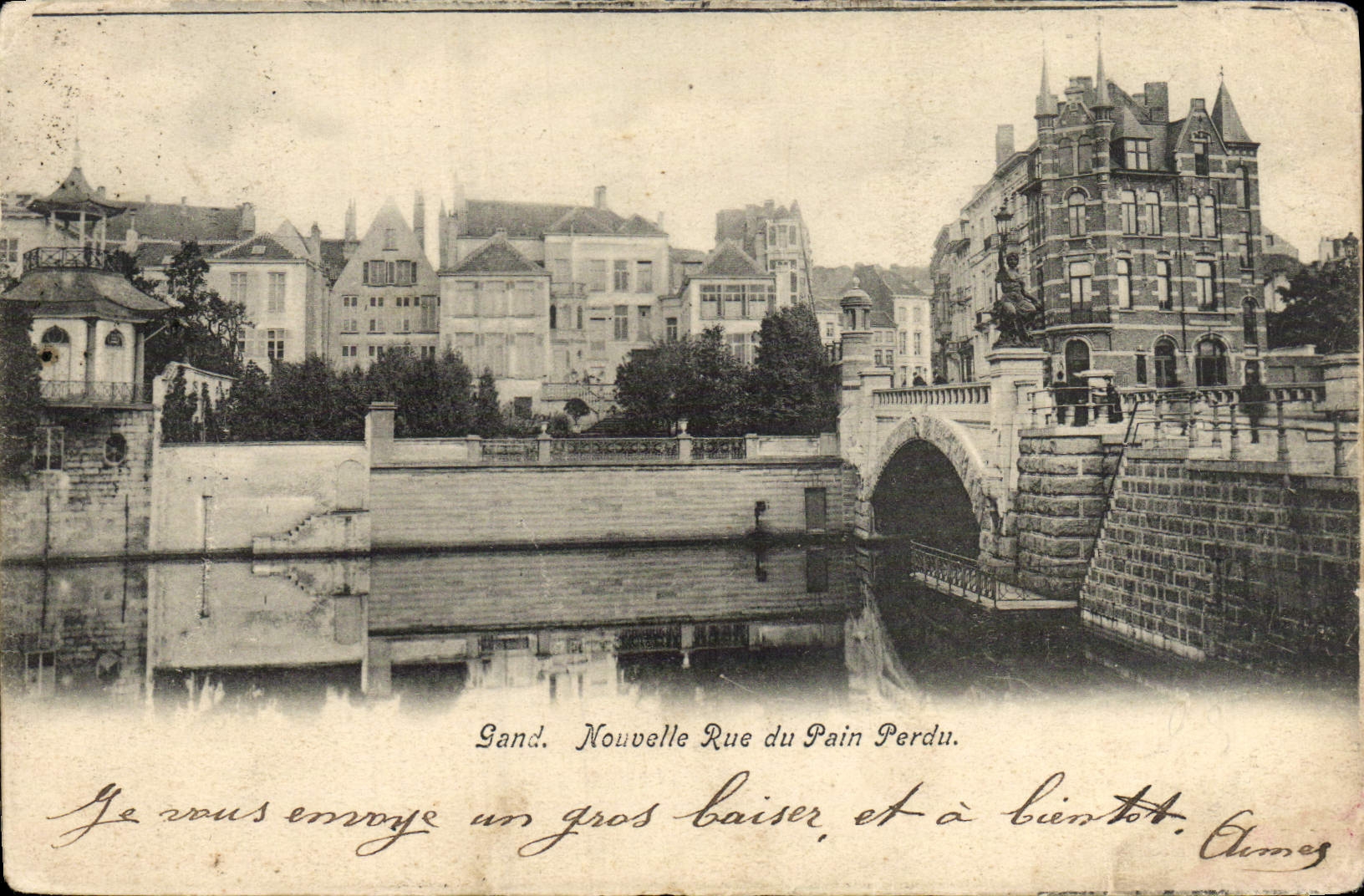 VINTAGE POSTCARD Ghent News Street of the Lost Bread