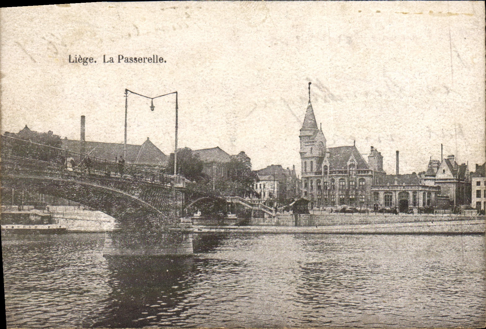VINTAGE POSTCARD Liege the Footbridge