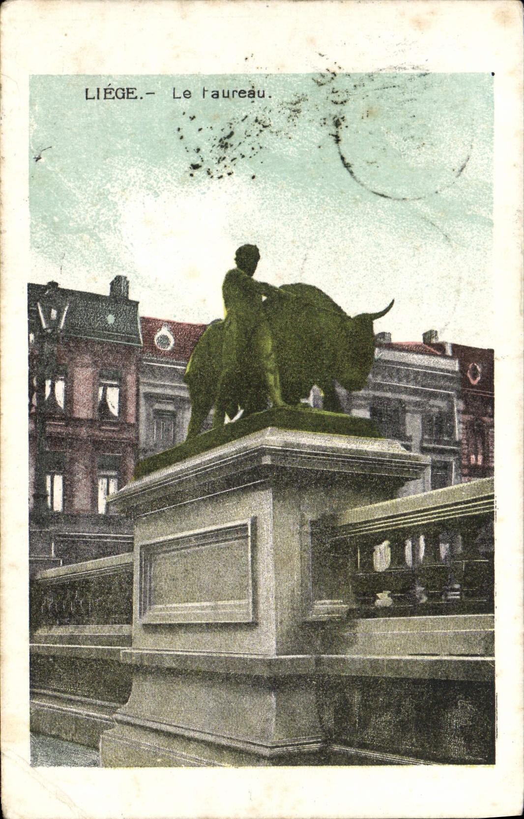 VINTAGE POSTCARD Liege the bull