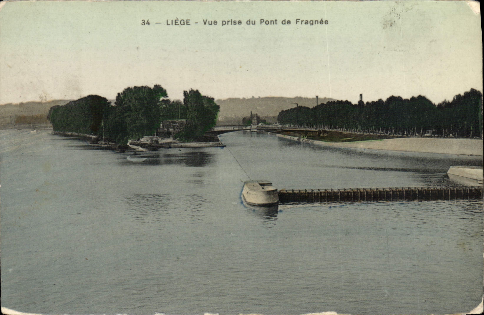 VINTAGE POSTCARD Liege Seen from of the Bridge of Fragnee