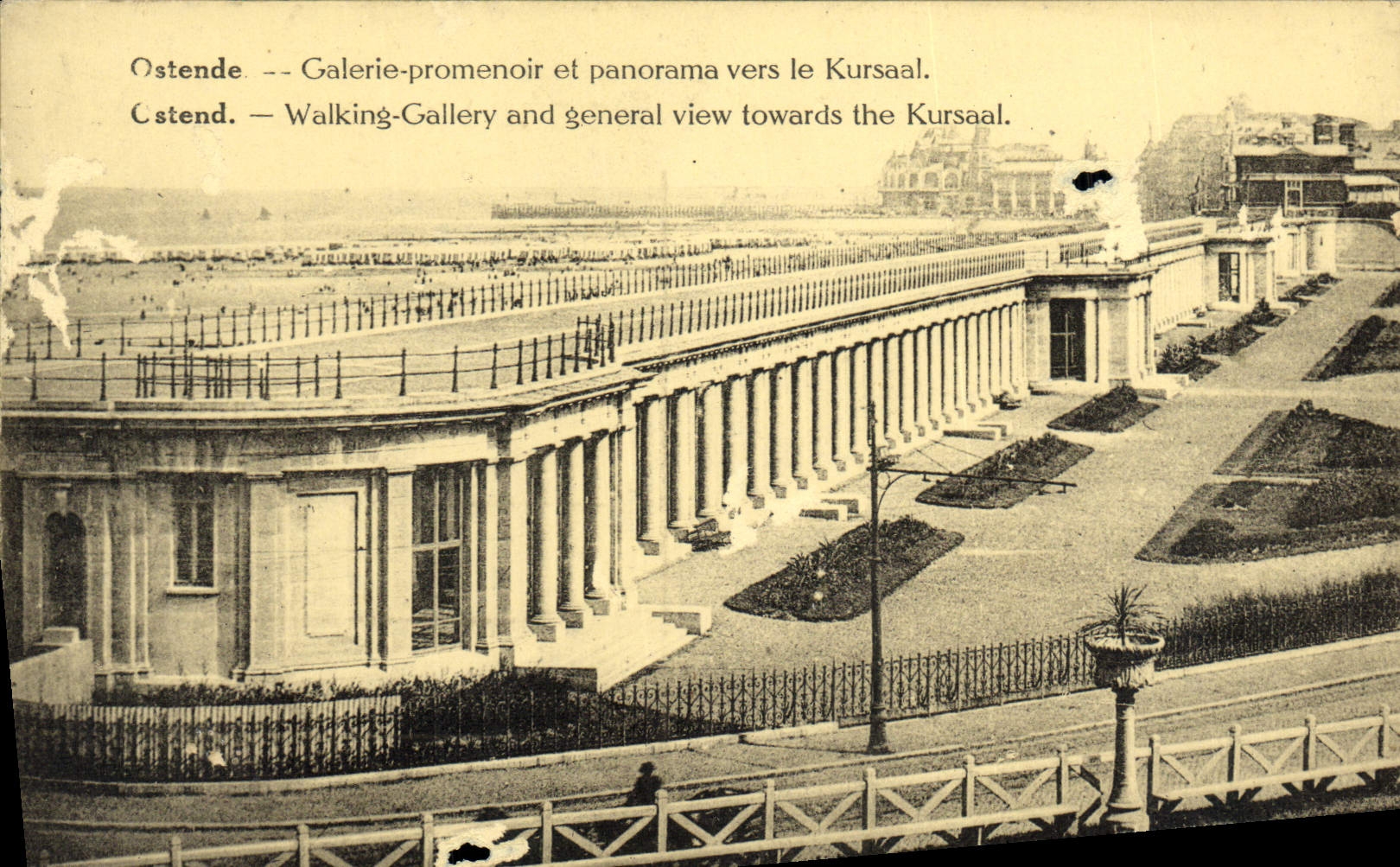 CPA Ostende Galerie Promenoir et panorama vers le Kursaal