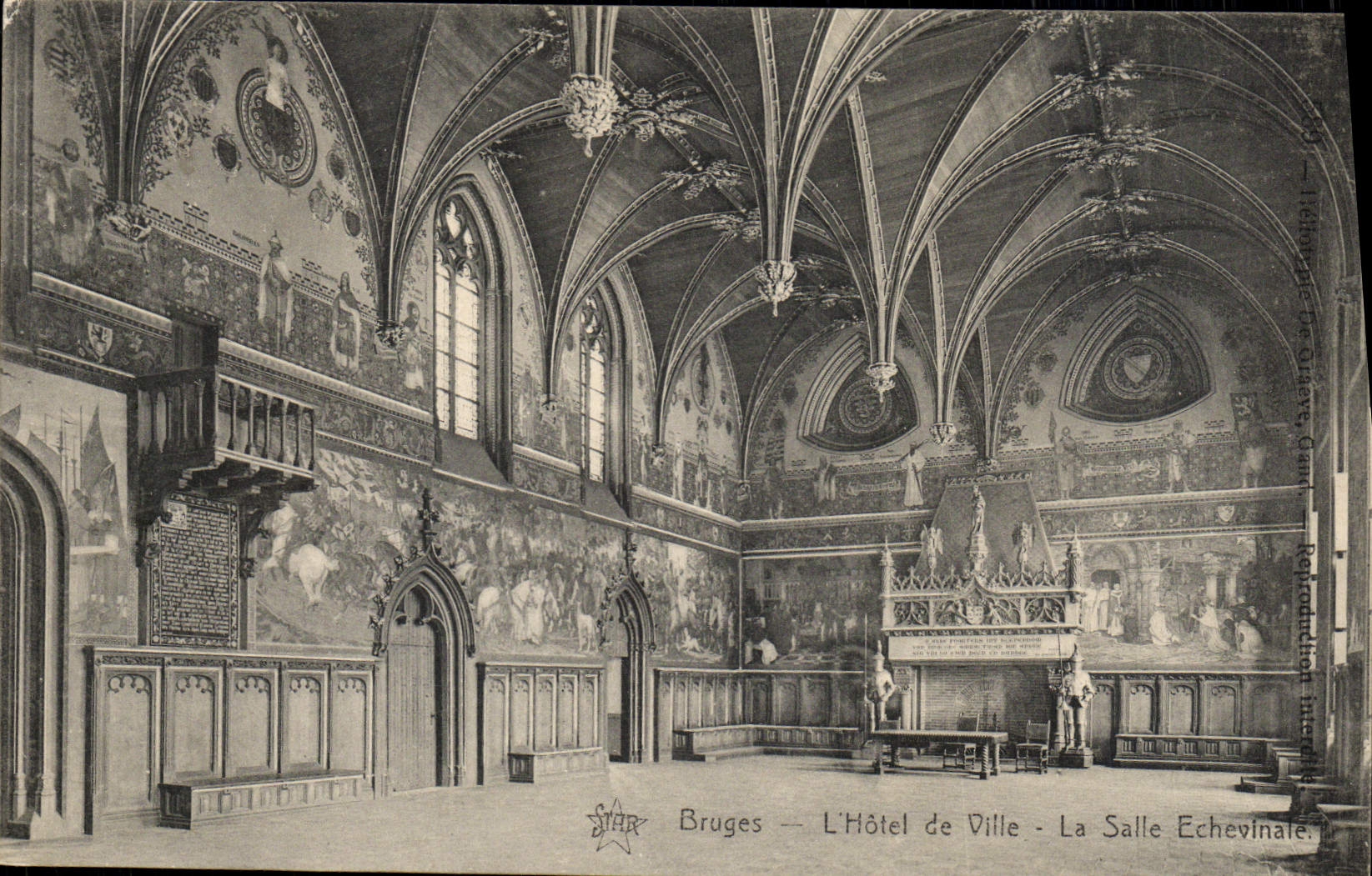 CPA Bruges L'Hotel de Ville La salle echevinale