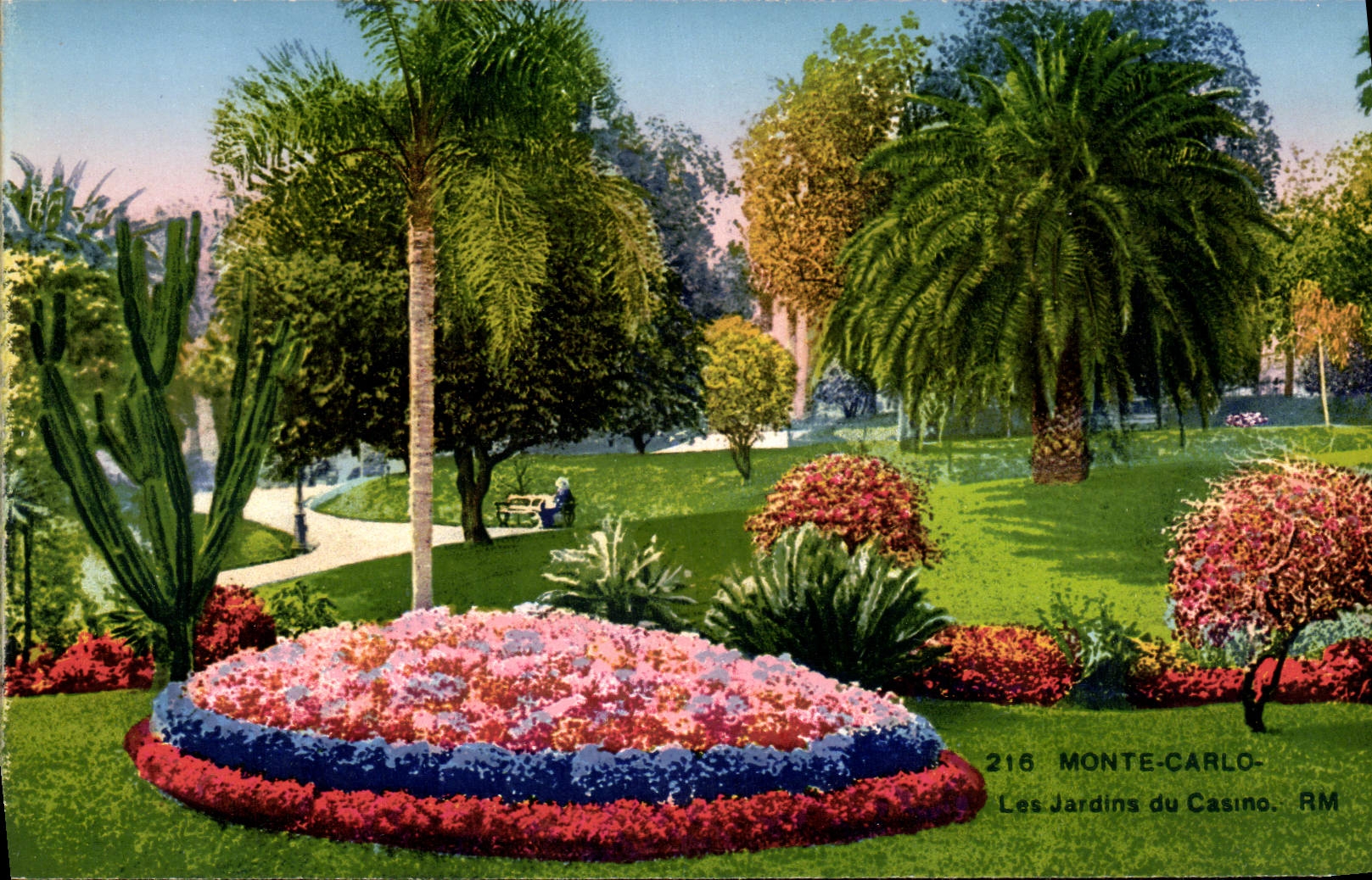 VINTAGE POSTCARD Monaco Monte Carlo Gardens of the Casino