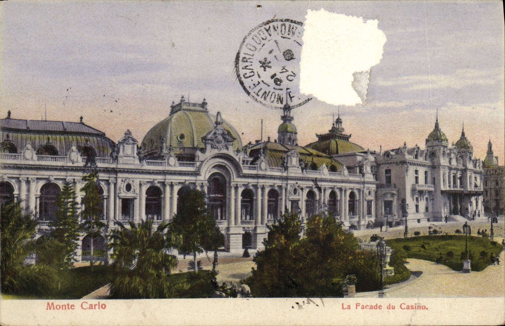 VINTAGE POSTCARD Monaco Monte Carlo the Frontage of the Casino