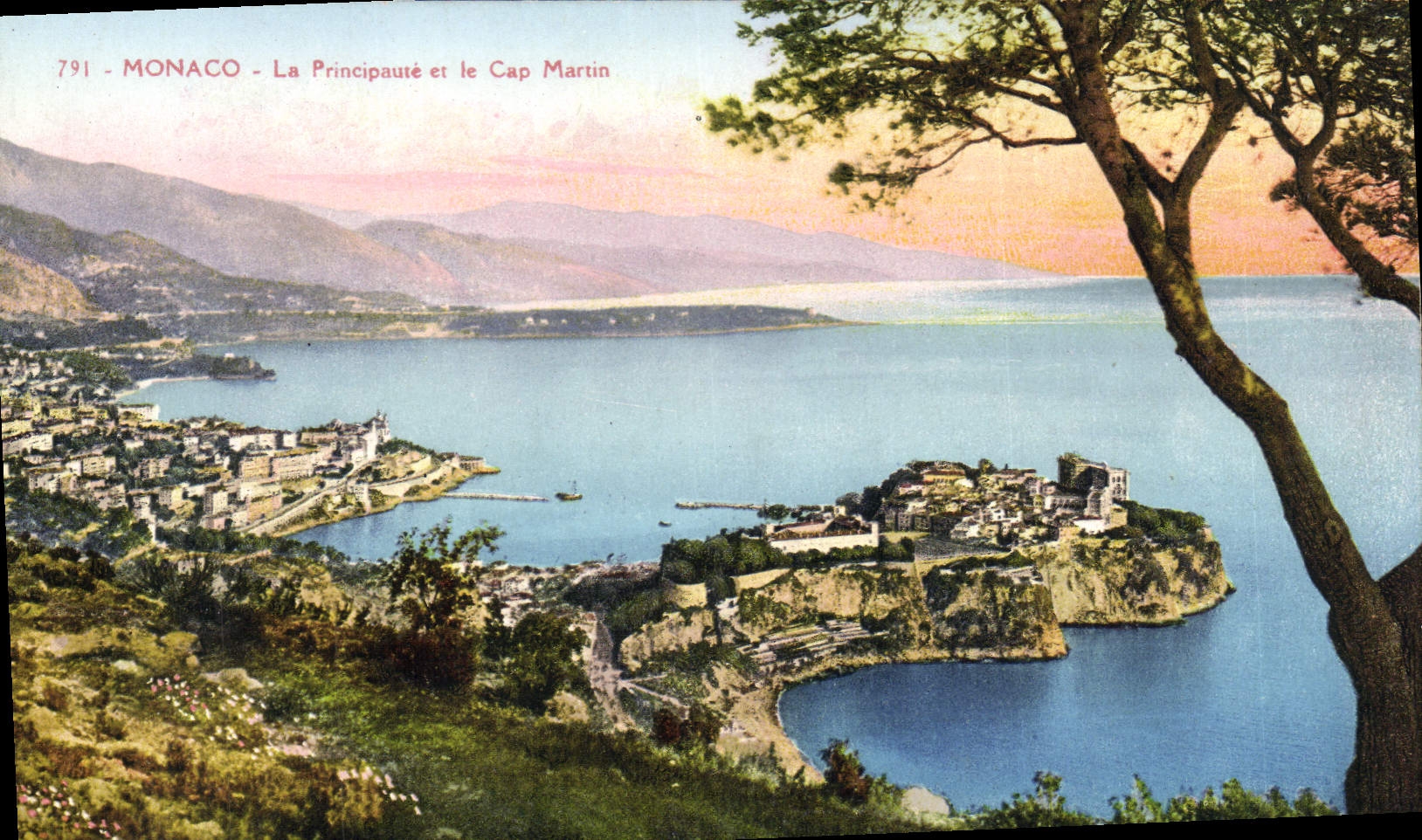 VINTAGE POSTCARD Monaco the Principality and the Cape Martin