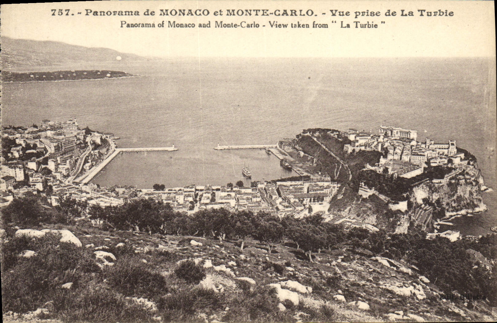 CPA Monaco Panorama de et Monte carlo Vue Prise de La Turbie